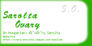 sarolta ovary business card